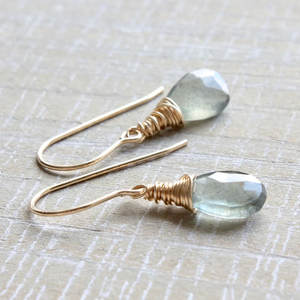 ต่างหูห้อยทรงหยดน้ำประดับควอตซ์ธรรมชาติ งานแฮนด์เมด ลวดทองเหลืองชุบเงินวินเทจ สำหรับงานปาร์ตี้ ขายส่ง - Product Image 3