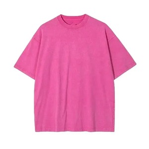 T-shirt Homme Oversize Uni à Manches Courtes Col Rond en Coton Lourd Streetwear Décontracté en Jersey Tricoté 300g - Product Image 2