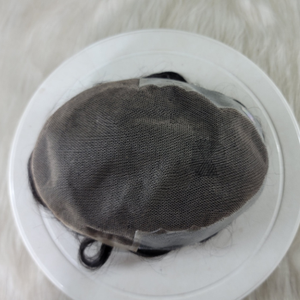 Peluca de peluquín de pelo Remy humano 100%, modelo de encaje completo, cuerpo indio de densidad 110% y ondas de agua profundas, estilo recto para hombres calvos - Product Image 1