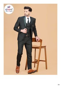 Ensemble de costume pour homme Ajmera, blazer élégant et formel pour mariage, fête, bureau, tenue confortable pour tous les jours, style moderne - Product Image 2