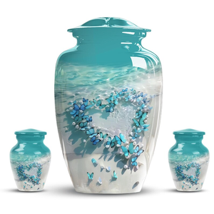 Blue Butterfly Memorial Urn Adult Cremation <b>Ashes</b> Vessel American Style Aluminum Cremation Urn Custom Decorative <b>Keepsake</b> - Product Image 4