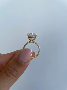 แหวนหมั้นเพชรทรงลูกแพร์ทองคำ 14K สำหรับผู้หญิง สวยงาม ได้รับการรับรองจาก IGI สไตล์คลาสสิก - Product Image 2