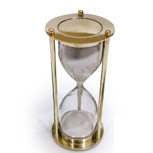 Vintage Brass Hourglass <b>Sand</b> <b>Timer</b> with Purple <b>Sand</b> Luxury Desktop & Antique Nautical Collectible for Home Office - Product Image 4