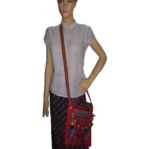 Applique Work Vintage Shoulder Sling Embroidered Bag Handmade Boho Crossbody <b>Purse</b> Ethnic Festival Travel Tote Artisan Floral - Product Image 3