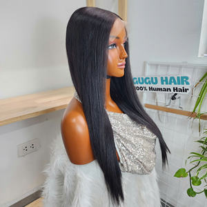 Perruques de cheveux humains 100% naturels vietnamiens bruts, couleur naturelle, lisses comme des baguettes, double épaisseur, longues, 26 pouces, fournisseur Vietnamien - Product Image 3