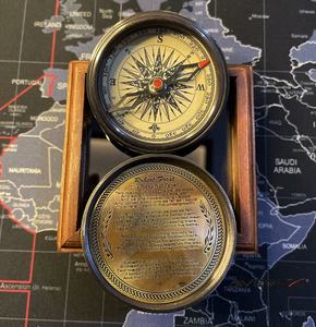 Nouveau poème maritime en laiton boussole en laiton nautique croix boîte en bois à la main pointant promotion cadeau entreprise personnalisé - Product Image 3