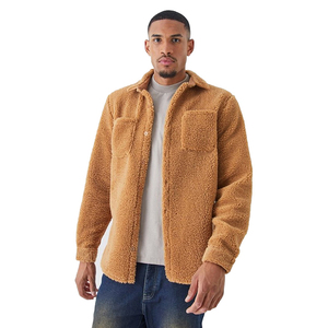 Men's <b>Fleece</b> <b>Jacket</b> Solid Color Stand Collar Casual Winter Wear Breathable Cotton <b>Lining</b> Pullover Regular Fit Front Logo - Product Image 2