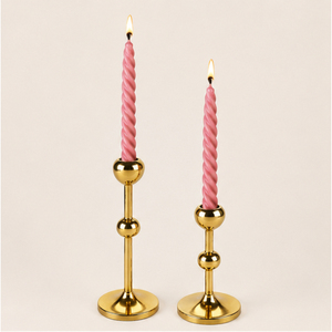 Ensemble de bougeoirs coniques dorés de luxe tendance, élégants supports de bougies en métal, décoration moderne pour la maison et les fêtes de Noël - Product Image 3