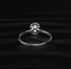 Bague de fiançailles KIVORA JEWELS en argent 925 avec diamant de laboratoire taille ovale, style luxueux, pour mariage et promesse féminine - Product Image 2