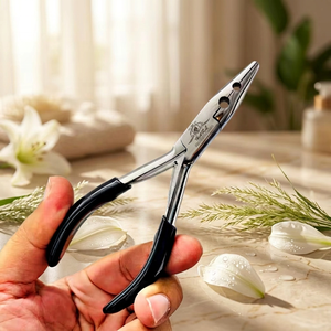 Alicates Profesionales de Acero Inoxidable de Doble Punta con Acabado Plateado y Agarre Suave, Multifunción, para Abrir y Cerrar Microperlas de Extensiones de Cabello - Product Image 3