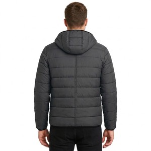 Veste matelassée légère à capuche personnalisée, coupe-vent, isolante, zippée, pour homme, idéale pour l'hiver et les occasions décontractées. - Product Image 2