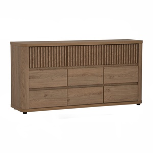 Buffet en chêne à tiroirs cannelés, style minimaliste sophistiqué, avec grand espace de rangement, idéal pour les intérieurs minimalistes - Product Image 1