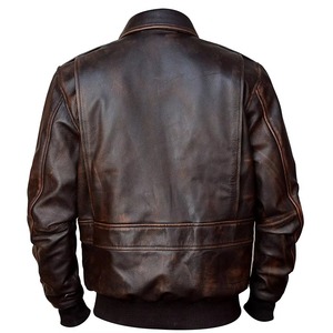Vintage Style Men's Clothing <b>Leather</b> <b>Jackets</b> Premium Selling Long Sleeve Turn Down Collar Zipper Closure Men's <b>Leathers</b> <b>Jackets</b> - Product Image 2