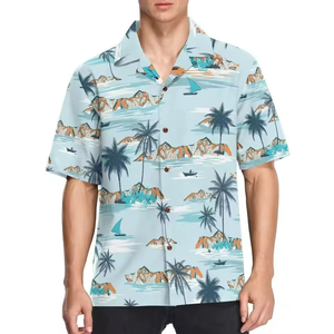 Chemise hawaïenne pour homme, chemise à manches courtes boutonnée, chemise décontractée d'été tropicale, chemise Aloha pour homme, chemise de fête hawaïenne - Product Image 2