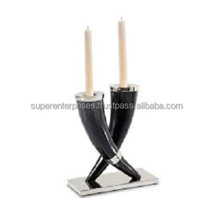 Porte-bougie en corne de buffle Décoration pour la maison et l'hôtel avec support de bougie en corne et bougie chauffe-plat en acier Meilleure décoration de Noël - Product Image 4