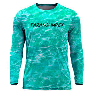 Chemise de pêche à manches longues pour hommes adultes, imprimé aquatique, séchage rapide, UPF 50, polyester, respirante, évacuation de l'humidité - Product Image 1