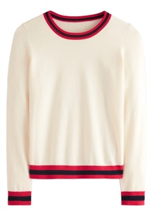 Haut niveau automne hiver contraste couleur à manches longues t-shirt femmes col rond sweat chemise pull - Product Image 4