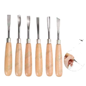 Haute qualité 6 pièces en acier inoxydable ciseaux à bois ensemble d'instruments outils à main manuels - Product Image 1