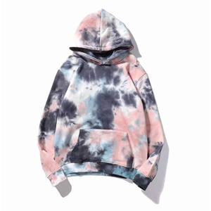 Sudadera con capucha oversize tie-dye unisex de forro polar, estilo streetwear, con bolsillo canguro y cordón, venta al por mayor, OEM, personalizada - Product Image 4