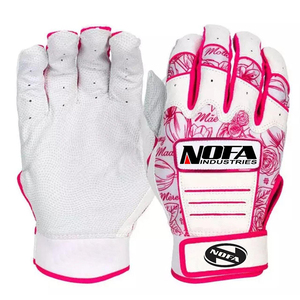 Guantes de Bateo de Cuero Personalizados en Negro/Blanco, Acolchados, con Cierre de Hebilla Ambidiestro, Tejido de Punto, Multitalla para Adultos, Béisbol - Product Image 4