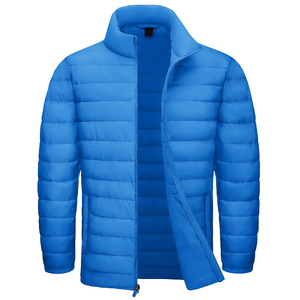 Veste d'hiver matelassée pour homme, couleur bordeaux, fermeture éclair, coupe-vent, décontractée, longueur normale, coque en PU, en vente - Product Image 4