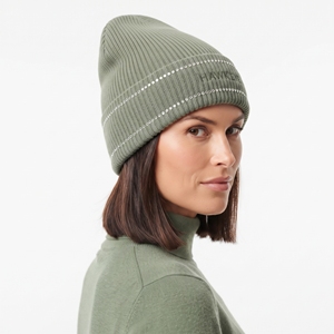 Winter Wear Rhinestone Knit Beanie Custom Embroidered Logo Ribbed Cuff Unisex <b>Warm</b> Fashion Streetwear <b>Hat</b> Wholesale - Product Image 3