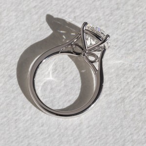 VVS Diam IGI Certified 3 CT Lab Grown Brilliant Cut Diamond Minimalist <b>Infinity</b> Gallery 10K/14K/18K Gold Solitaire Ring - Product Image 4