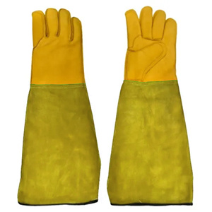 Cowhide Grain & Split Leather Safety Cuff <b>Fire</b> Resistant Tig Welding Gloves CE Certified Thickness Anti-Slip Anti-Cut - Product Image 4