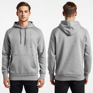 Sweat à capuche brodé raffiné pour homme avec motif Glacier Line Stitch, en molleton de coton premium et style décontracté moderne - Product Image 4