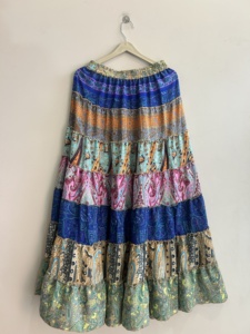 Wholesale Lot Of Flared Frill Round Skartered <b>skirt</b> For Women Silk Summer <b>Skirt</b> Long Maxi <b>Skirt</b> - Product Image 4