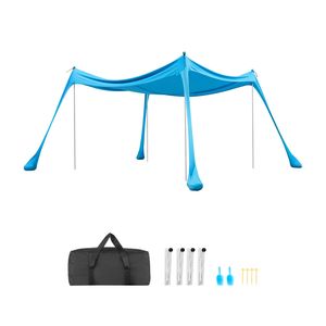 Tenda da Spiaggia Portatile con Protezione UPF50+, Altezza 6,6 Piedi, 10x10 Piedi, Gazebo Facile da Montare con 4 Sacchi di Sabbia e Pali di Stabilità - Product Image 1
