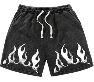 Shorts de sport pour homme en molleton bouclette personnalisés, 100% coton épais, imprimés, style vintage, délavés au soleil et à l'acide - Product Image 6