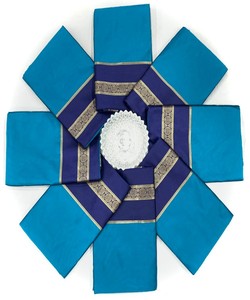Traditional Indian Silk Saree Blue Purple Border Women's Wedding Wear <b>Floor</b> Length Regular Fit Ethnic Dress - Product Image 2