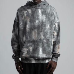 Sweat à capuche double couche délavé à l'acide pour homme, en coton épais de qualité supérieure, style streetwear, vêtement d'hiver, vente en gros OEM - Product Image 1