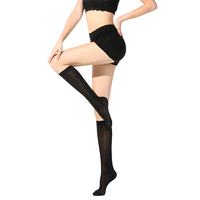 Vente en gros Bas de compression unisexe de haute qualité pour les genoux Chaussettes de compression pour infirmière avec logo personnalisé Chaussettes d'automne en nylon noir pour hommes