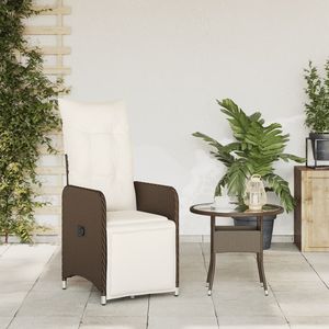 Silla de Jardín Reclinable Mediana en Ratán Sintético Marrón con Acero con Recubrimiento en Polvo, Asiento Exterior Conveniente - Product Image 3