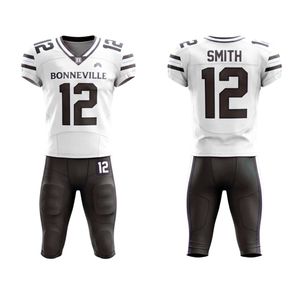 Uniforme de Fútbol Americano Personalizado OEM, Transpirable, 100% Poliéster, de Secado Rápido, con Logotipo Frontal Impreso por Sublimación, Corte Ajustado, Venta al Por Mayor - Product Image 4