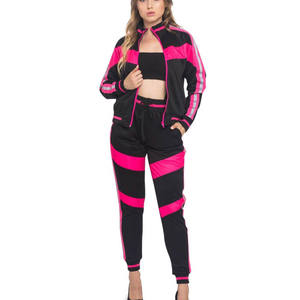 Ensemble de survêtement en velours uni pour femme, sweat-shirt et pantalon de jogging zippés, en suède rose, fabricant OEM - Product Image 4