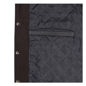 Chaquetas Varsity Negras de Lujo Personalizadas para Hombre, Chaqueta Varsity con Mangas de Cuero, Chaqueta de Béisbol Lisa al por Mayor - Product Image 4