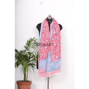 Pañuelo/Sarong de Verano Indio, Elegante Cubrecuerpo de Playa, Tela de Algodón Suave, Estampado Floral a Mano, 1 Pieza, Ecológico para Mujer - Product Image 3