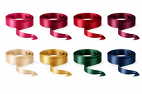 Ruban en satin tissé en polyester de qualité supérieure Neelkamal Industries, 25 mm, couleur rouge unie, résistant au rétrécissement, pour artisanat et cadeaux, 50 yards
