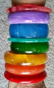 Pulsera de Cadena Cubana de Acero Inoxidable con Resina Epoxi de Color, Chapada en Oro, para Mujer, Estilo Clásico - Product Image 2