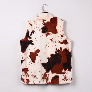 Gilet coupe-vent à col en V, vêtement d'extérieur, personnalisable OEM, gilet d'hiver en cuir de vache à poils de haute qualité - Product Image 3