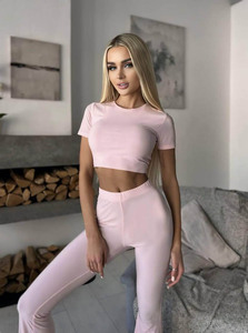 Conjunto de Yoga de 2 Piezas para Mujer, Tallas Grandes, de Alta Calidad, Ecológico, de Secado Rápido, Transpirable, 100% Poliéster, Cintura Elástica para Fitness - Product Image 5
