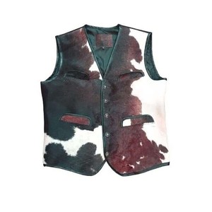 Chaleco de cuero de 2 tonos, diseño hip hop USA, precio económico, alta calidad, chaleco de cuero con logo propio, piel de oveja - Product Image 6