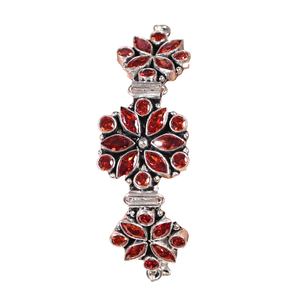 Antique Silver Plated Brass Beaded Flower Design <b>Red</b> Garnet Vintage Handmade Women's Anniversary Gift <b>Bracelet</b> - Product Image 1