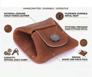 Genuine Leather Minimalist Designer Women <b>Coin</b> <b>Purse</b> Wallet with <b>Coin</b> Holding Capacity for Ladies - Product Image 4