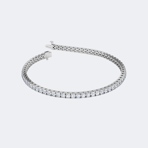 Pulsera de Diamantes con Corte Brillante Redondo de 4.36 CTW, Engastados en Puntas, en Oro de 9K - Product Image 2