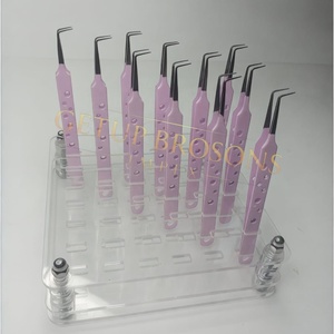 Best Stainless Steel <b>Smooth</b> Tip 90 Degree Eyelash Extension Tweezers Diamond Grip Silver Tip Heart Cutout Design Beauty <b>Tools</b> - Product Image 2