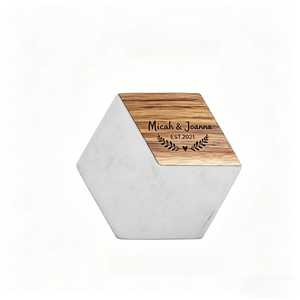 Handmade Wooden Marble <b>Table</b> <b>Coaster</b> Set Luxury Decorative Beverage Accessories for Kitchen Dining Area - Product Image 3